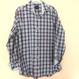 NWOT Blue Plaid Tailorbyrd Men’s Button Down Shirt